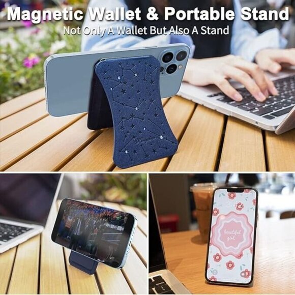 Magnetic Wallet Magsafe with Stand iPhone 15/14/13 Card Holder Wallet New - Picture 3 of 10